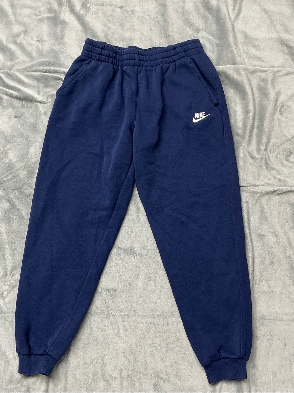 Nike Youth Navy Joggers with White Swoosh